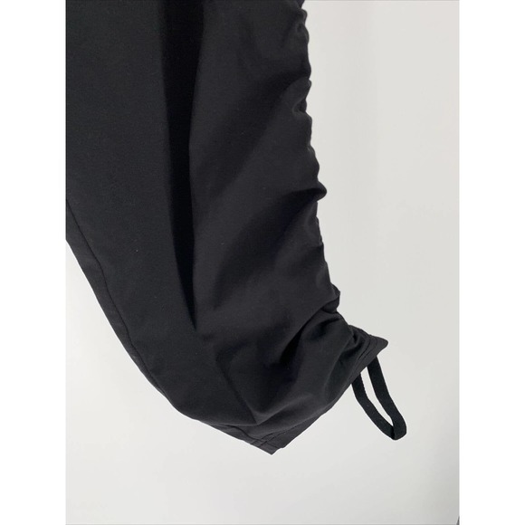 Athleta Black Cropped Pant With Cinch Bottom Zipper‎ Pockets Size 6 - Picture 2 of 8